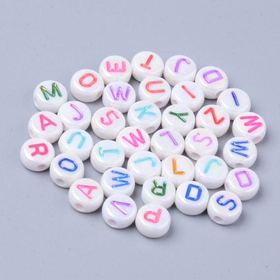 7MM Pearlized Acrylic Mixed Color Letter Beads 200pc/400pc Etsy