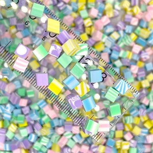 FAKE 5MM Pastel Cube Polymer Clay Sprinkles (NOT EDIBLE) D19-10