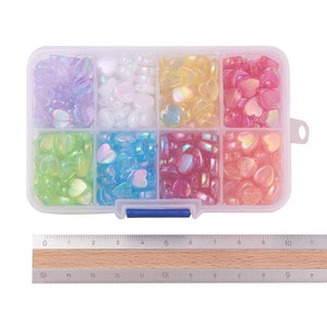 Cute AB Colored Heart Bead Set (8mmx8mmx3mm) (320 pcs per box)