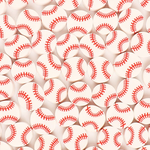 Baseball, Sports Themed Polymer Clay Beads