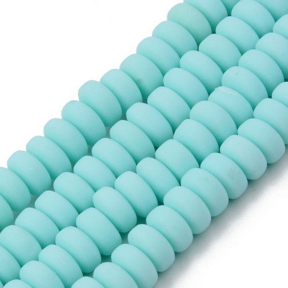 6MM Light Turquoise Polymer Clay Bead Strands -  Hong Kong