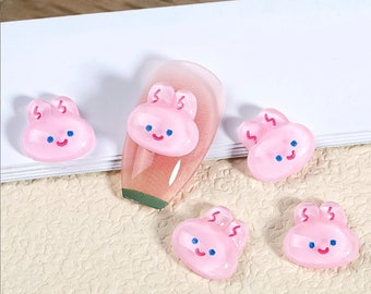 Cute Resin Frog, Ghost, Strawberry Bear, Pink Bunny Nail Art Charms, Decoden, Cabochons