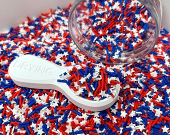 FAKE, 5MM Red White and Blue Star, Fourth of July Themed Polymer Clay Sprinkle Mix (NOT EDIBLE) D15-27