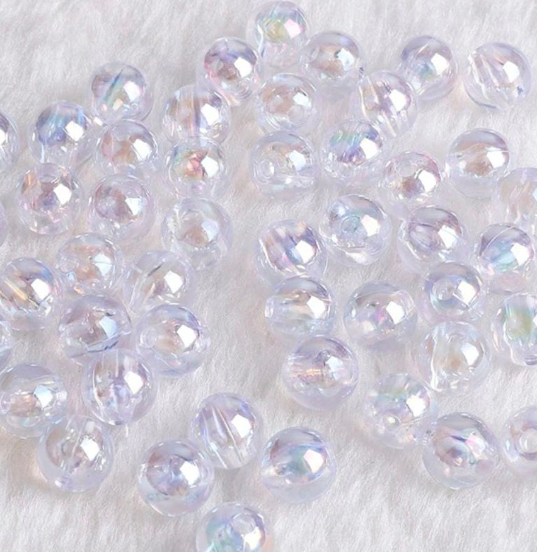  200pc Faceted Plastic Transparent Beads Round 4mm Multi Mix  Beads