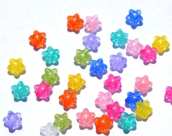 10MM Sparkle Candy-Colored Acrylic Star Bead