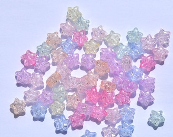 10MM Pastel Sparkle Candy-Colored Acrylic Star Bead