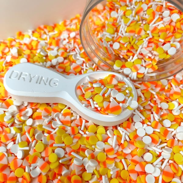 FAKE, Halloween Candy Corn Themed Polymer Clay Sprinkle Mix (NOT EDIBLE)  D43-17