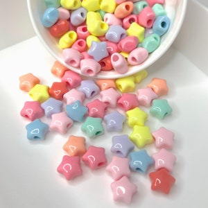 14MM Pastel Puffy Star Acrylic Spacer Beads