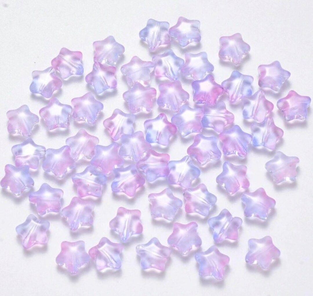 Transparent Purple Mix Colored Glass Star Beads 8mm X 8.5mm X - Etsy