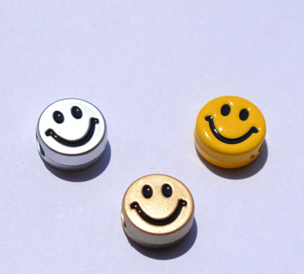  Smiley Face Beads for Jewelry Making - 200 Pieces 7mm
