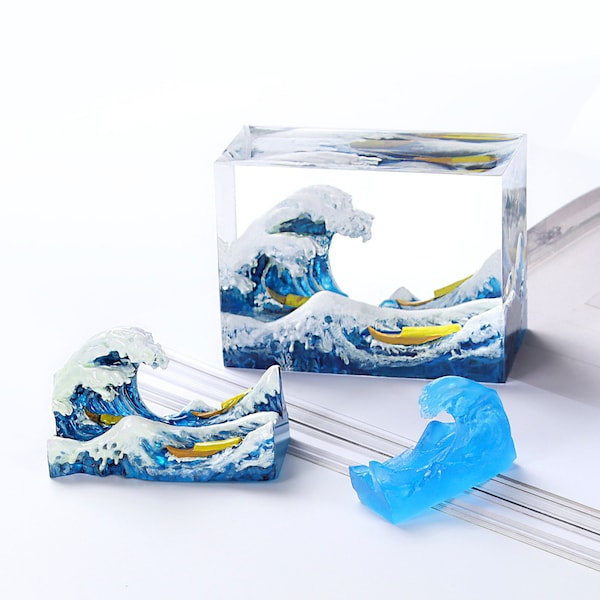 3D Printed Ocean Wave Blocks, Ocean Sea Life Themed Model