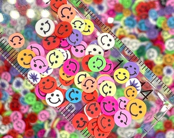 FAKE, 5MM Colorful Mix of Smiley Faces Polymer Clay Sprinkle (NOT EDIBLE) D32-03