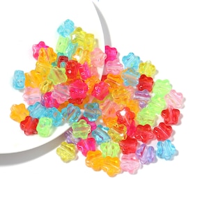 10MM Clear Jelly Colored Acrylic Star Beads