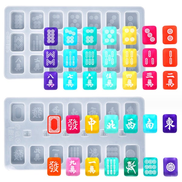 Mahjong Pieces Reusable Silicone Mold SET (does not include wind/flowers pieces)