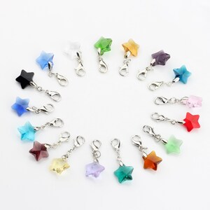 32MM x 13MM Crystal Star with Lobster Clasp Charm