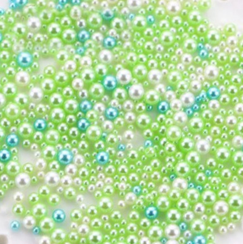 Shaker Fillers uv resin epoxy resin DIY Decoden 2.5mm-5mm Polymer Clay resin crafts Mixed No Hole Green Pearls for Slime Crafting