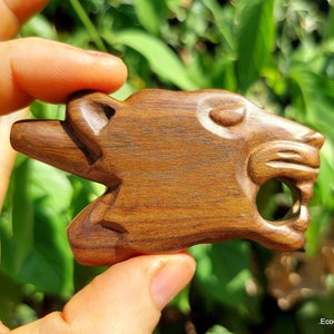 HandCarved Jaguar - Kuripe Single Block Self Applicator, Hapeh Applicator, Hapeh Pipe, Tepi, Ceremonial Pipe