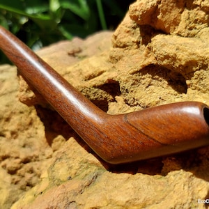 Applicatore Tepi in legno duro intagliato a mano, applicatore Hapeh, pipa Hapeh, Tepi, pipa cerimoniale