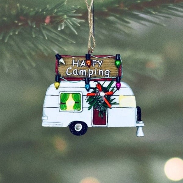 Christmas Camper Personalized Christmas Ornament | Road Trip Ornament | Vacation Ornament | Camper | RV Vacation | Christmas Camping