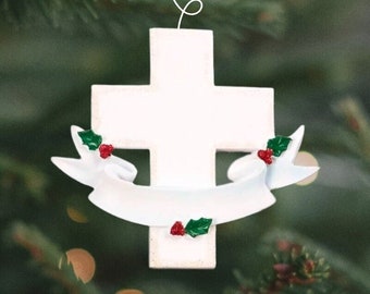 Cross Christmas Ornament | Remembrance Ornaments | In Memory Of Gift | In Loving Memory Bereavement Ornament | Religious Ornament