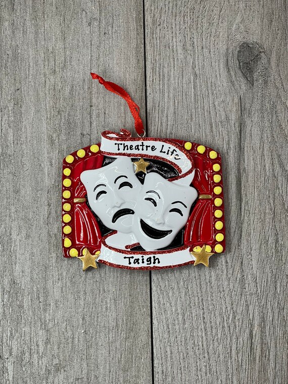Theatre Personalized Christmas Ornament | Theater Actor Ornament | Drama  Club | Preforming Arts Ornament | Theatre Masks Musical Theatre