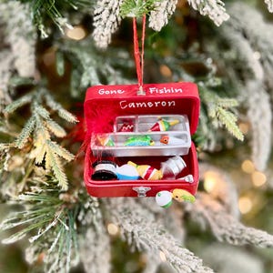 Personalized Fishing Tackle Box Christmas Ornament | Angler Gift for Grandpa | Fishing Enthusiasts Keepsake image 4