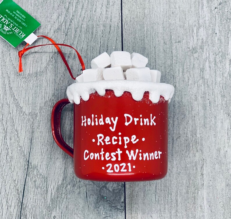 Hot Cocoa with Marshmallows Ornament Enamel Mug of Hot Cocoa Christmas Ornament Hot Cocoa Christmas Enamel Mug Hot Cocoa Ornaments Cacao image 3