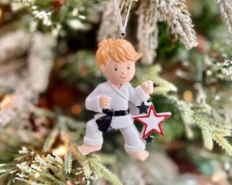 Personalized Boy Karate Ornament | Martial Arts Holiday Keepsake