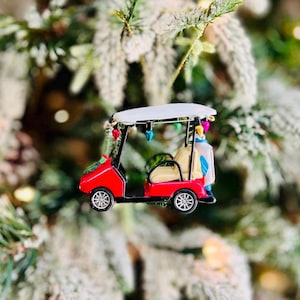 Golf Cart Personalized Christmas Ornament | Golf Wedding Ornament | Golf Cart Wreath Christmas Gift | Golf Tree Decor Christmas Ornament