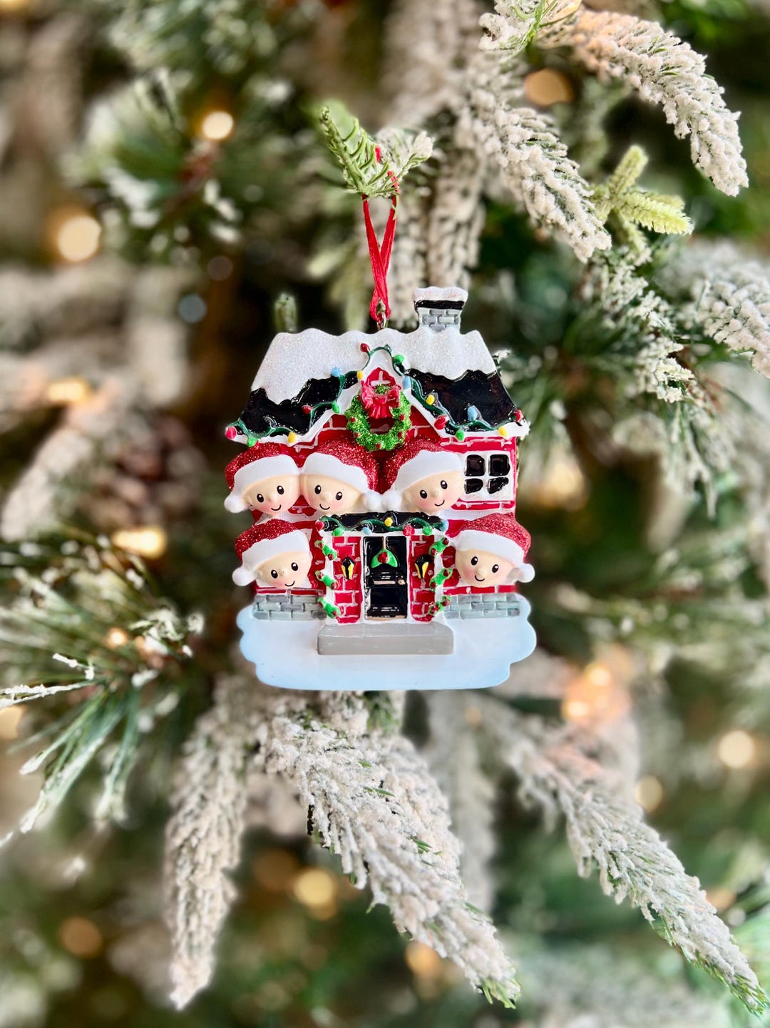 Personalized House Family of Five Christmas Ornament | Custom Name ...