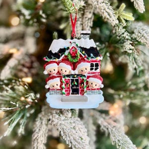 Personalized House Family Of Five Christmas Ornament | Custom Name Family Of 5 Ornament | Christmas In Our New Home | Family Ornaments