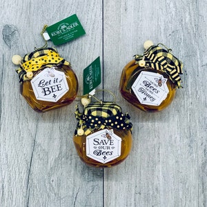Bee Ornament | Honeybee Save Our Bees Christmas Ornament | Honey Jar Ornament | Honey Bee Keeper Ornament Gift | Bumble Bee | Honey Ornament
