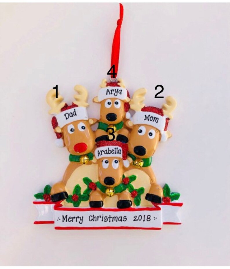 Personalized Reindeer Family Christmas Ornament Custom Family | Etsy