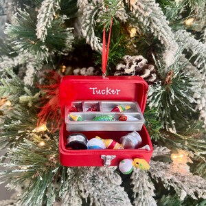 Personalized Fishing Tackle Box Christmas Ornament | Angler Gift for Grandpa | Fishing Enthusiasts Keepsake image 17