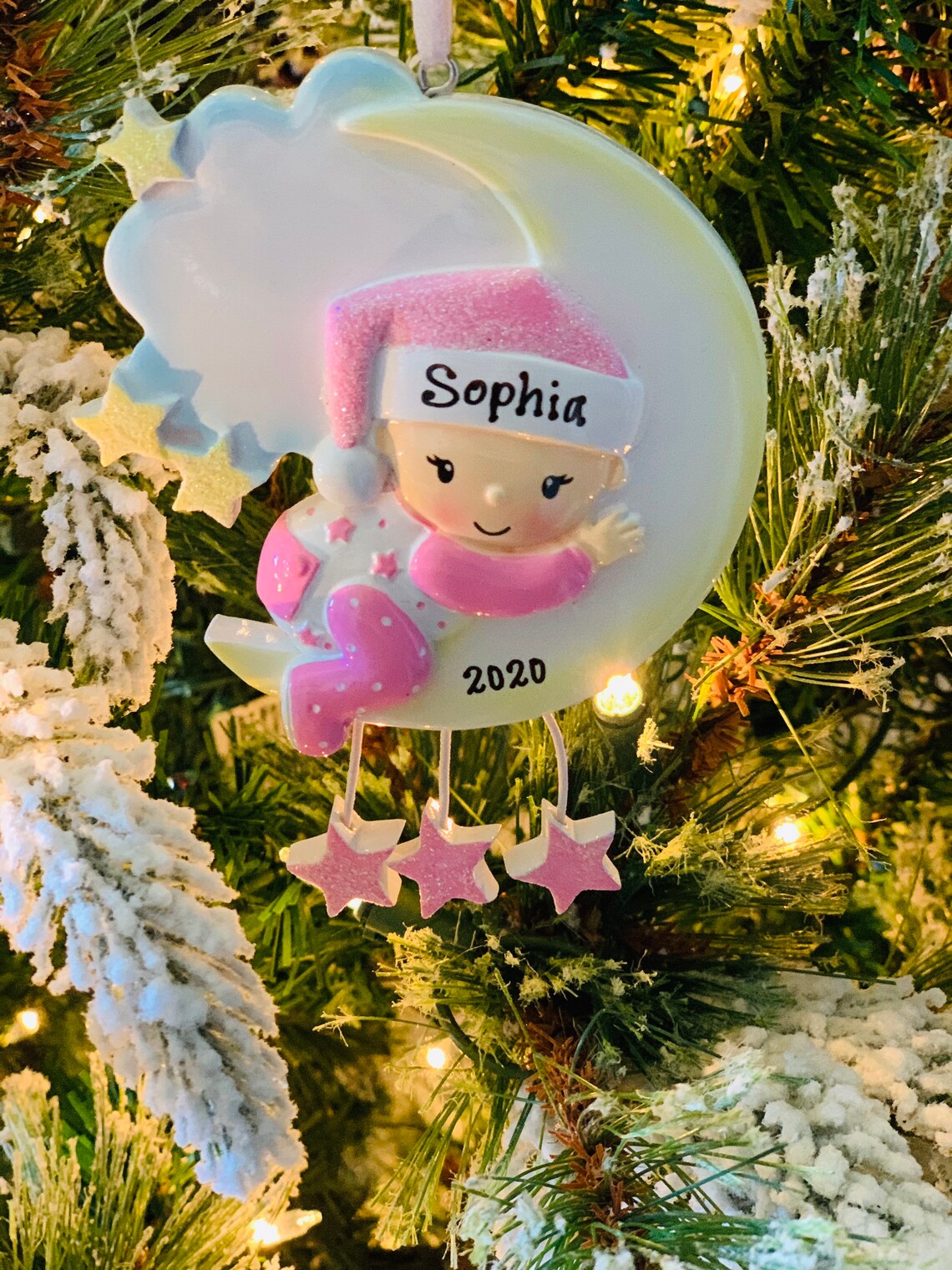 Personalized Babys First Christmas Ornament Newborn Baby Etsy