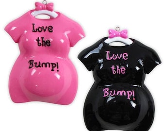 Pregnant Ornament Excepting Ornament Mom to Be Love The Bump Personalized Christmas Ornament