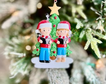 Personalized Couple Caroling Ornament | Our First Christmas Keepsake | Family Of Two Ornament