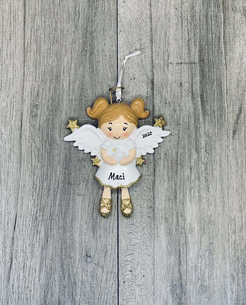 Angel Ornament Personalized Christmas Ornament Little Girl Etsy