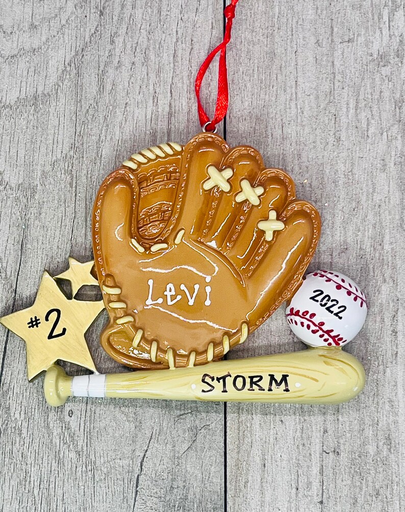 Baseball Glove Ornament Personalized Christmas Ornament Etsy