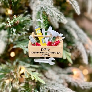 Personalized Toolbox Christmas Ornament | Handyman Contractor DYI Keepsake