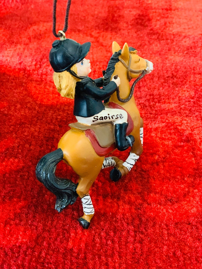Equestrian Girl Riding Horse Christmas Ornament Horse Etsy