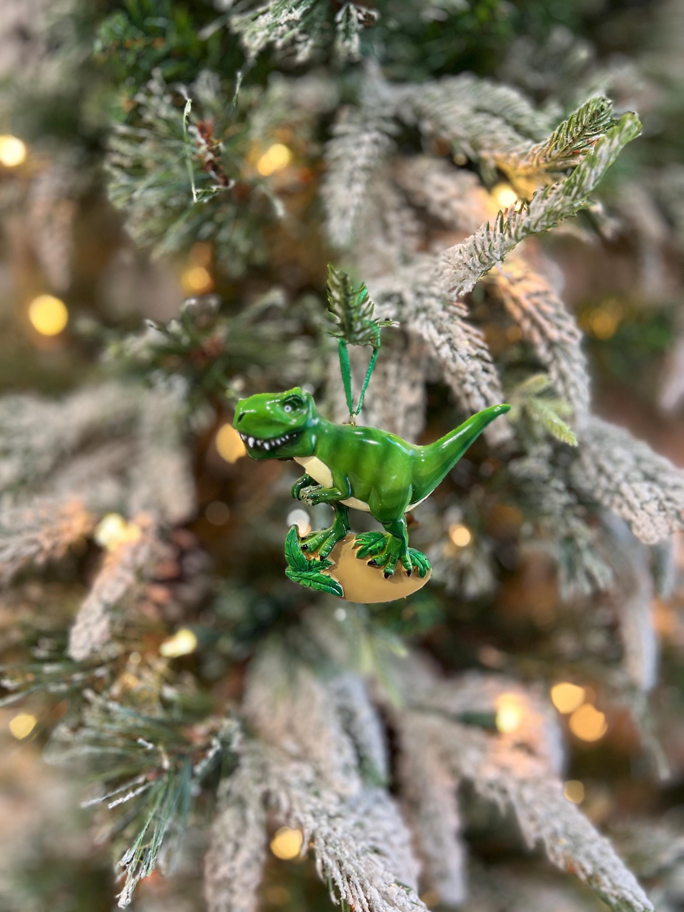 Personalized T-rex Dinosaur Ornament | Custom Holiday Keepsake