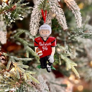 Football Ornament | Custom Football Player Ornament | Football Team Personalized Christmas Ornaments| Kids Football Team Christmas Gift