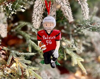 Personalized Football Player Ornament | Custom Player Team Gift
