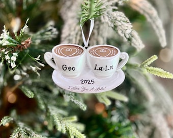 Coffee Cup Ornament | Personalized I Love You a Latte | Anniversary First Date Engagement Christmas