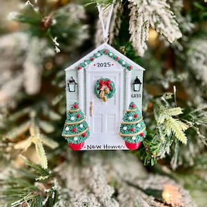Personalized New Home Christmas Ornament | Front Door Holiday Keepsake | Our First Christmas | Realtor Gift