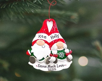 Gnome Christmas Couple Ornament Personalized  Gnomes Couple Ornament | Couple Ornament | Gift for Couple | Our First Christmas | Gnomes