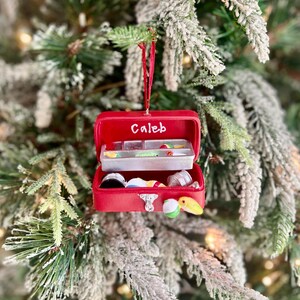Personalized Fishing Tackle Box Christmas Ornament | Angler Gift for Grandpa | Fishing Enthusiasts Keepsake image 5