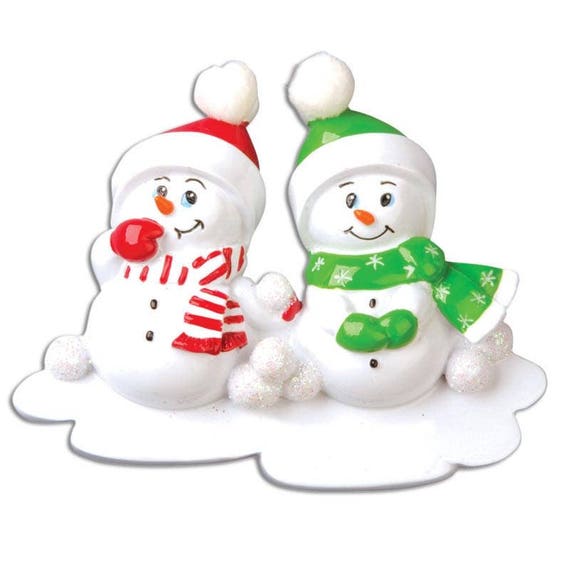 Family of 2 Making A Snowman Couple Gift Details about   Personalized Christmas Ornament