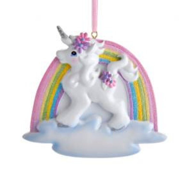 baby's first christmas unicorn ornament